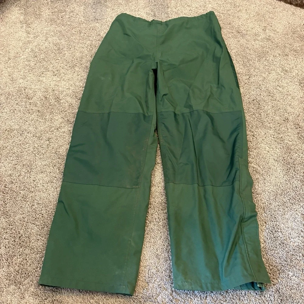 Vintage Cabelas Green Double Knee Gore-Tex Nylon Waterproof Pants Large Hiking